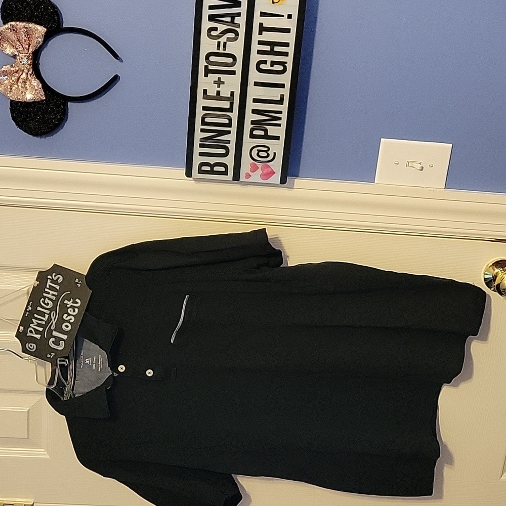 Tahari Black Polo Shirt XL Short Sleeve